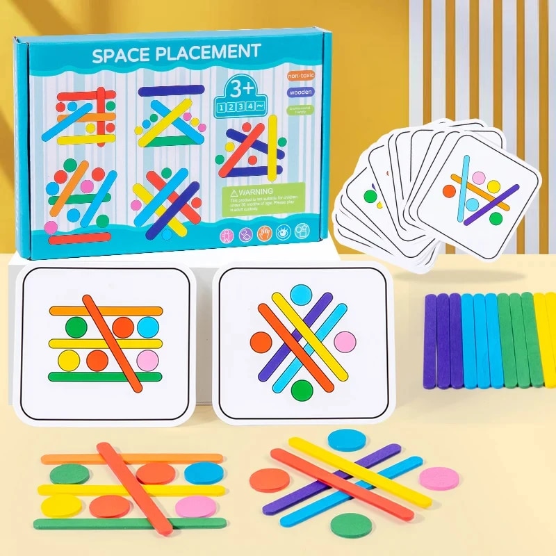 Board Game Simple - Dziecięca tęczowa łamigłówka myślenia Drewniane DIY
